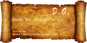 Deáki Olivér névjegykártya