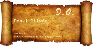 Deáki Olivér névjegykártya